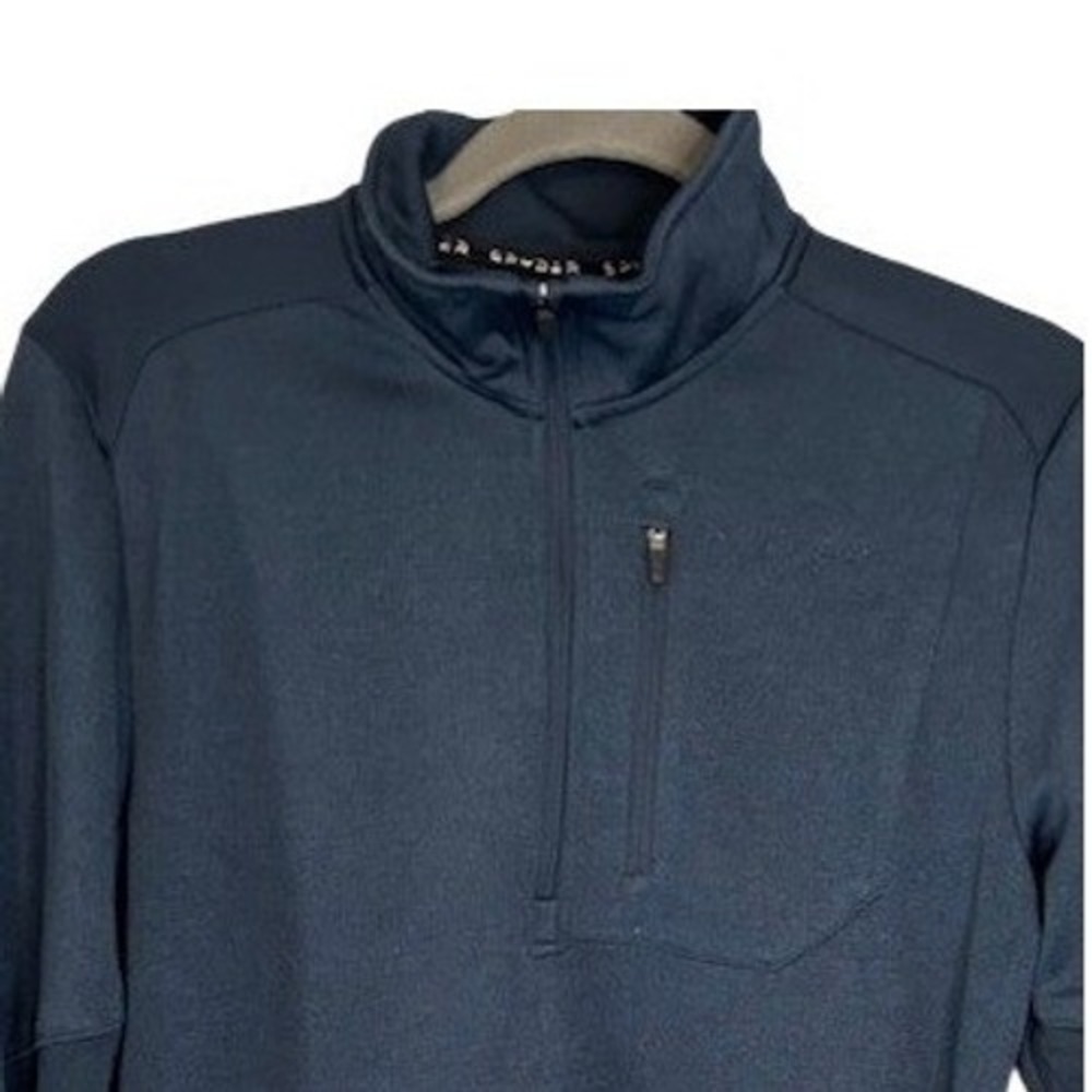 Spyder NWT Active Mens Quarter Zip Pullover Small Navy Blue ThermoWeb DryWeb